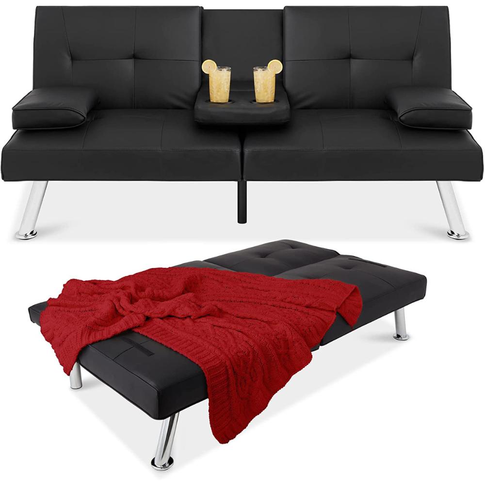 Futon Sofa Bed - Black: image 2