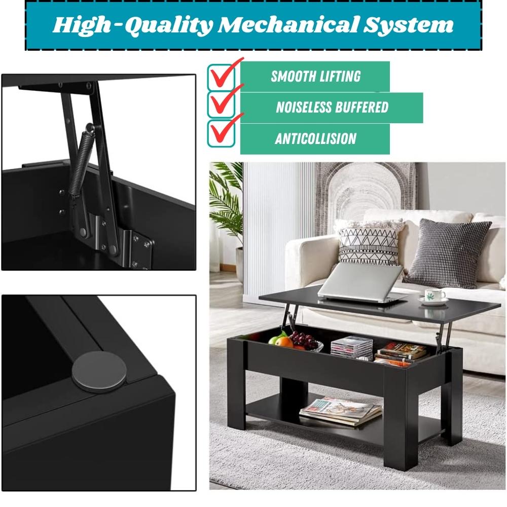 Lift Top Coffee Table - Black: image 6
