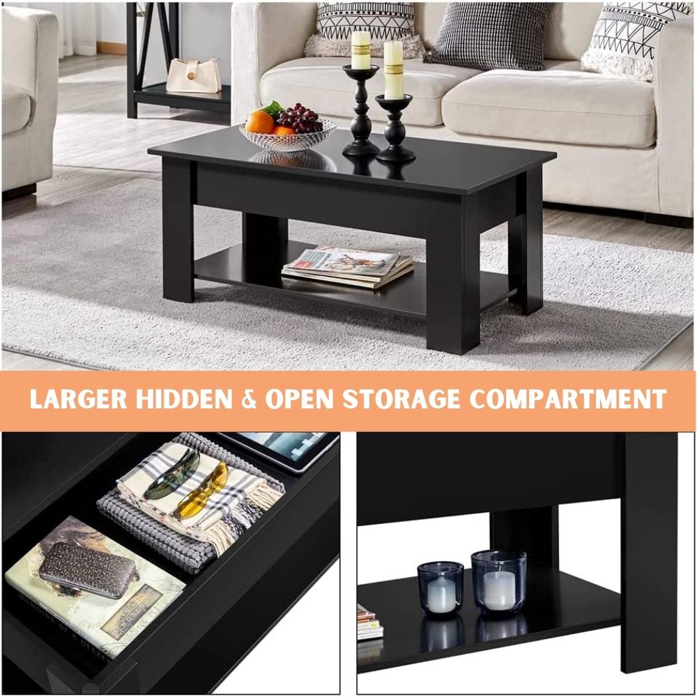 Lift Top Coffee Table - Black: image 8
