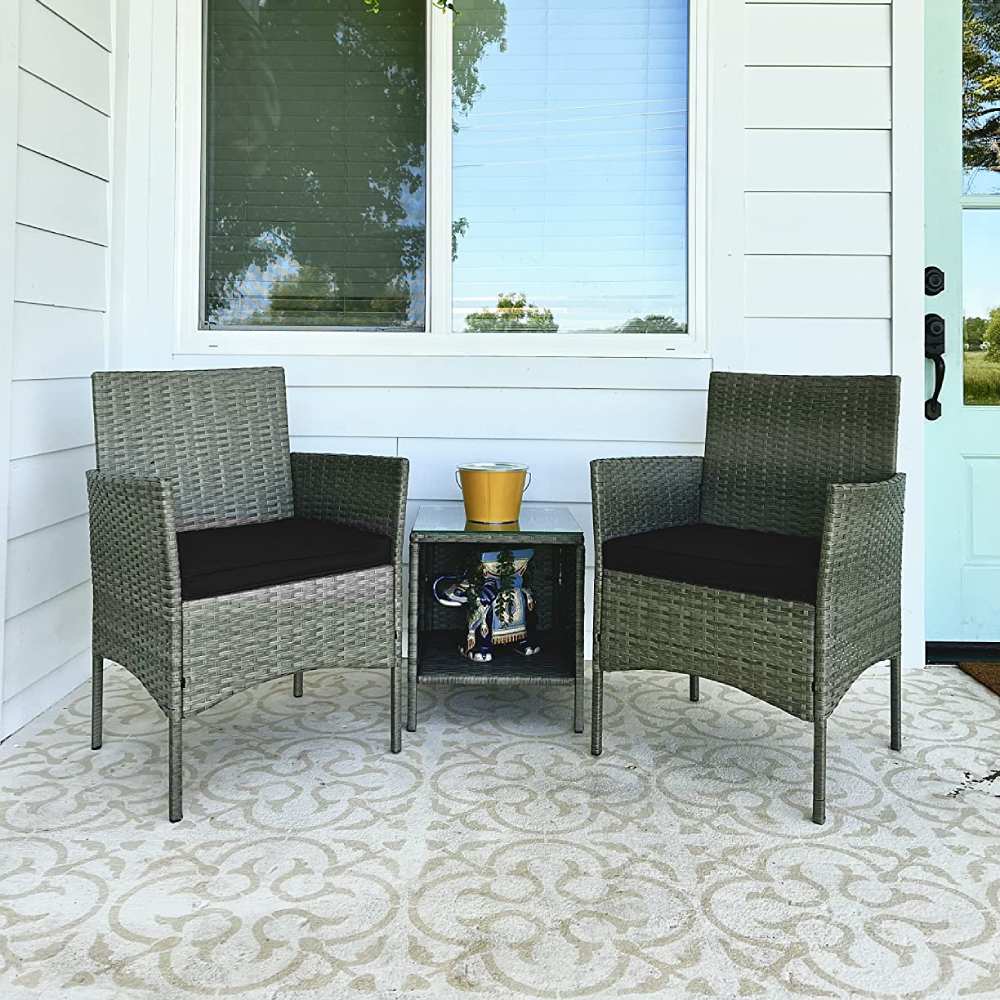 Outdoor Table and Chairs - Brown Tan